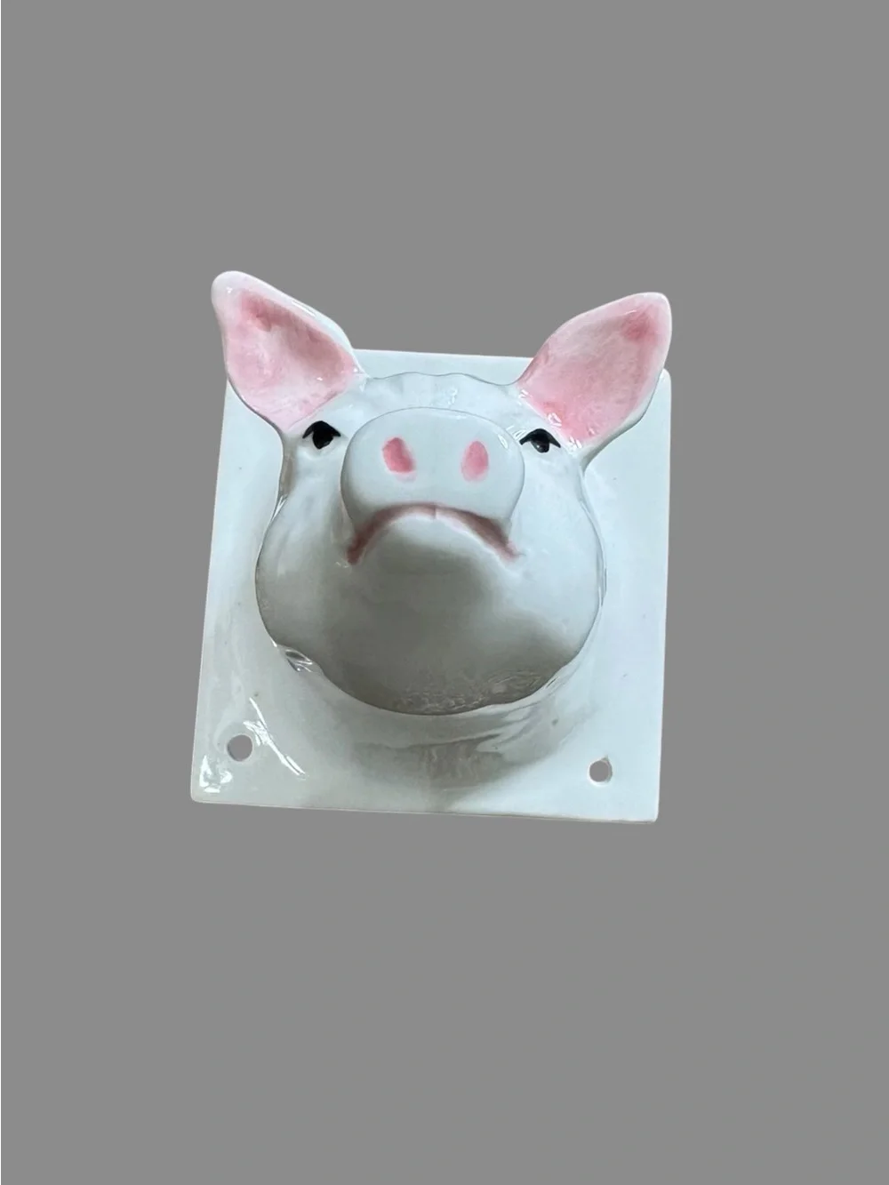 Ceramic Pig and Cow Wall Hooks - White and Pink Home Wall Decor